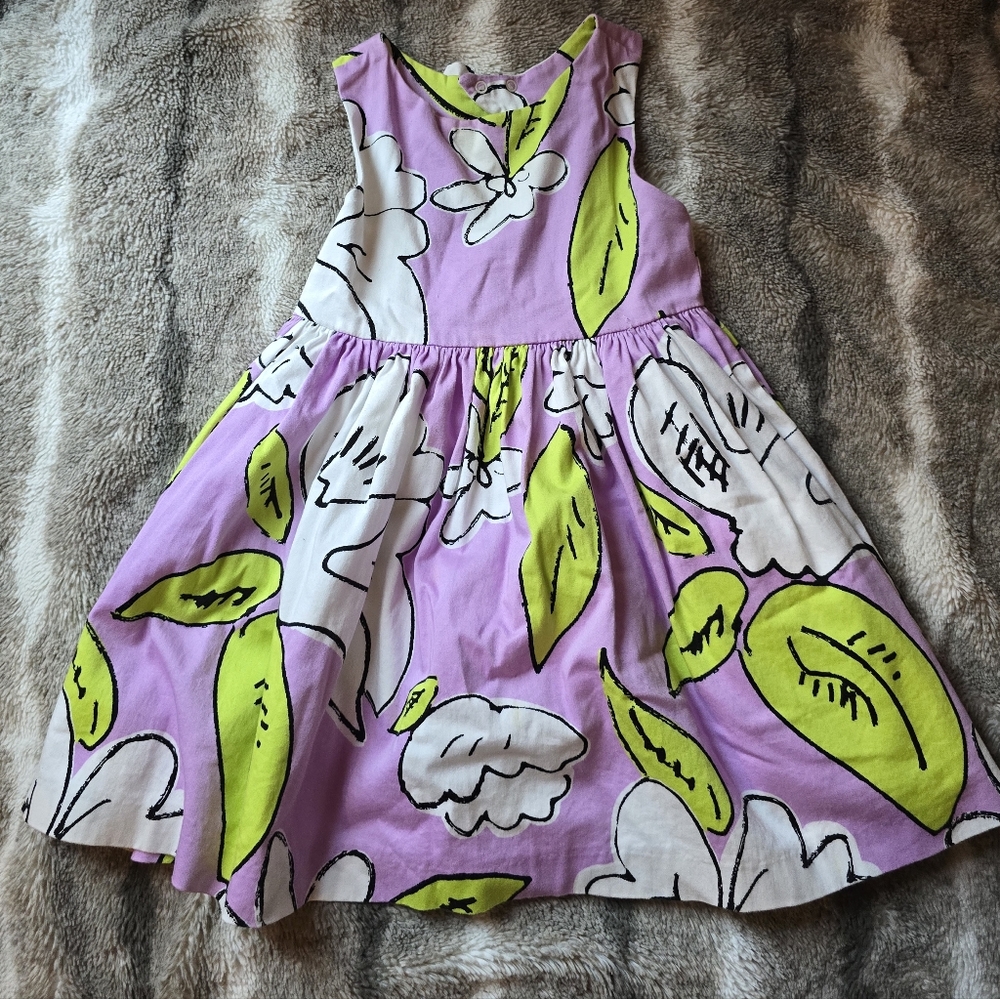 Mayoral Purple and White Floral Pattern Dress